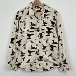 Woolrich x Target Mens Flannel Shirt Sz Small Bird Print Long Sleeve Button